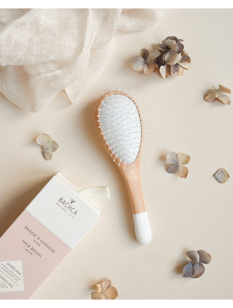 Brosse démêlage petit format - bachca - l'atelier des belettes - picots nylon