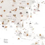 affiche carte du monde - les petites dates - l'atelier des belettes