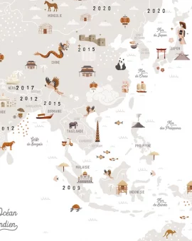 Affiche ” Carte du monde ” – Les petites dates