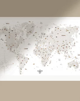 affiche carte du monde - les petites dates - l'atelier des belettes