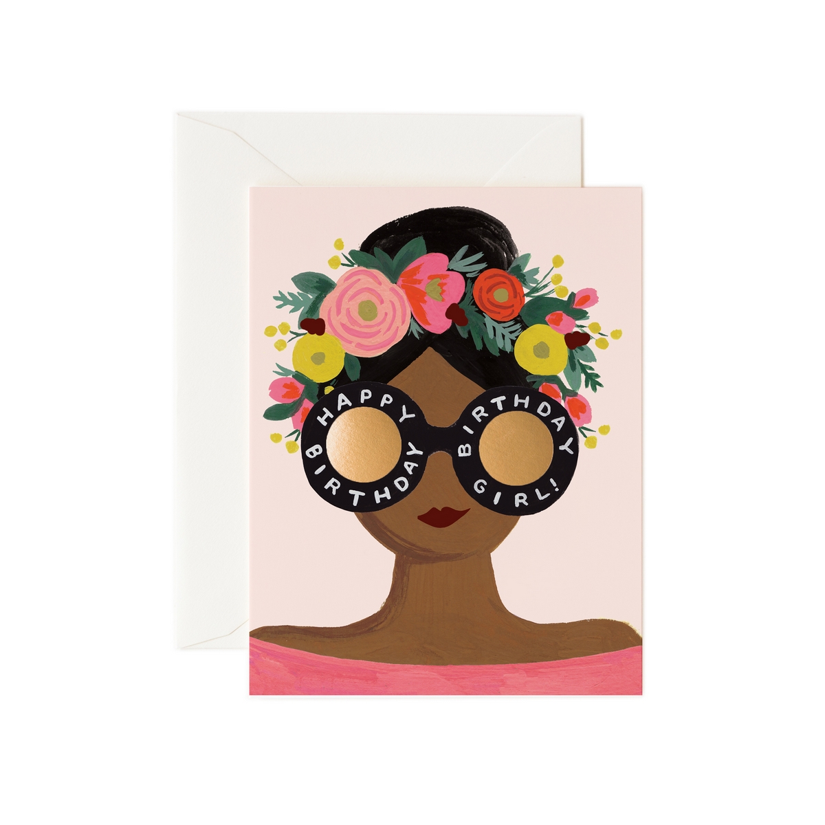carte postale happy birthday girl - rifle paper - l'atelier des belettes