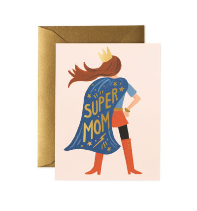 carte postale happy birthday super mom - rifle paper - l'atelier des belettes