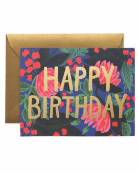 carte postale happy birthday - rifle paper - l'atelier des belettes