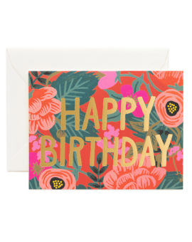 carte postale happy birthday poppy - rifle paper - l'atelier des belettes