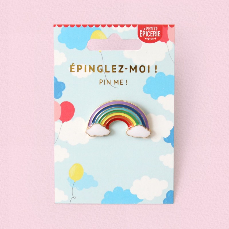 pin's arc en ciel - petite épicerie - l'atelier des belettes