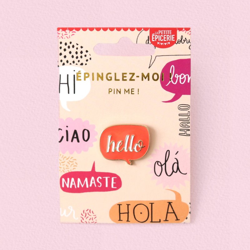 pin's hello - petite épicerie - l'atelier des belettes