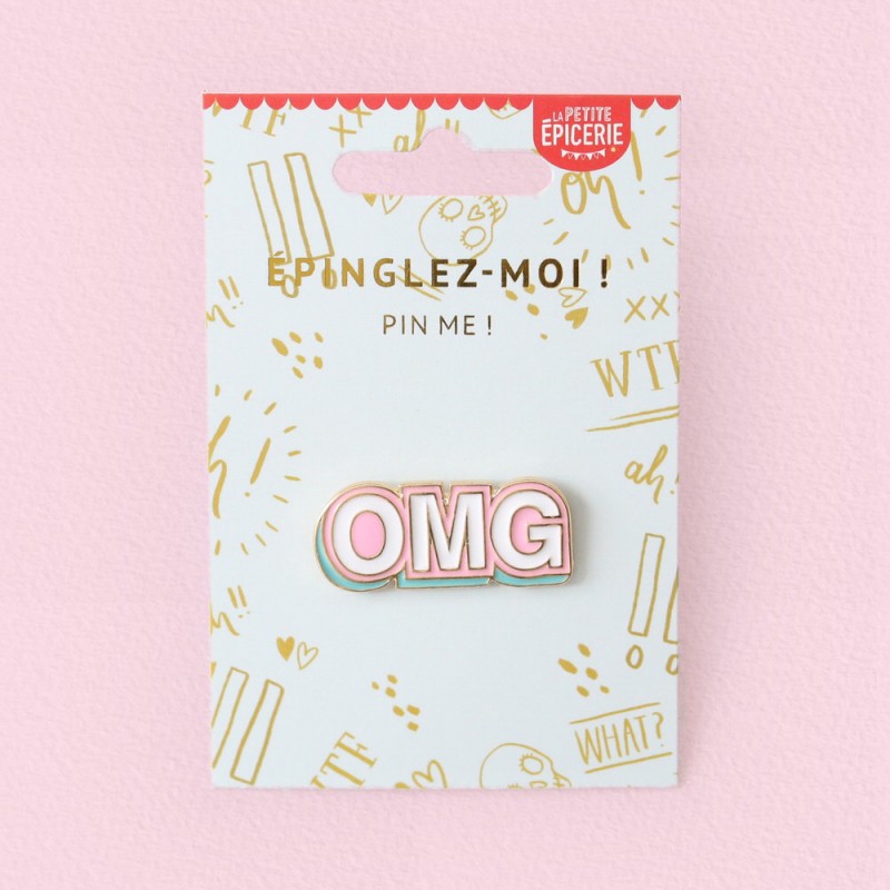 pin's omg - petite épicerie - l'atelier des belettes