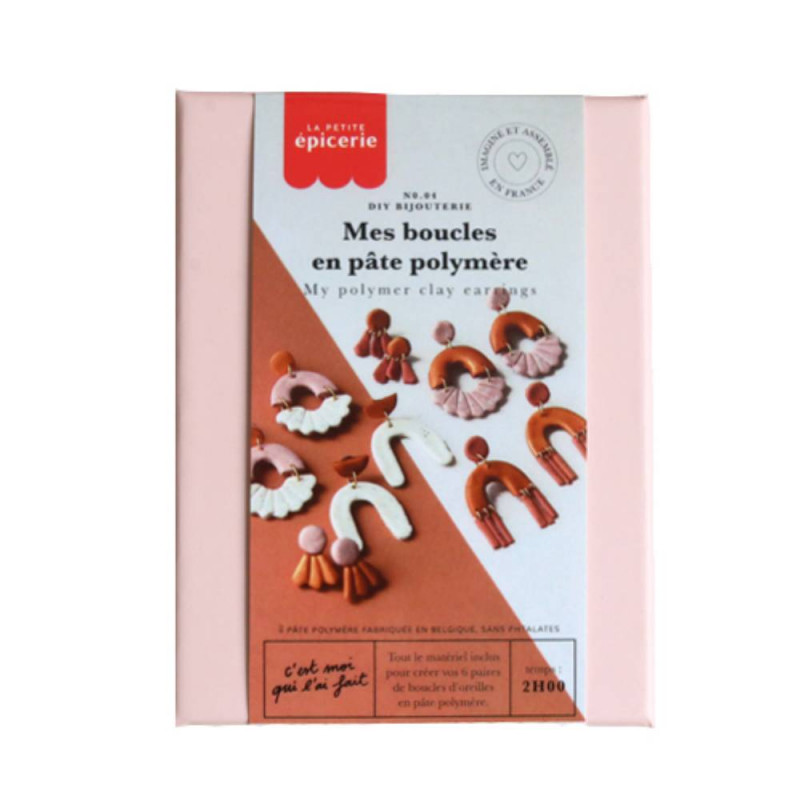 boucle en pate polymere - petite épicerie - l'atelier des belettes