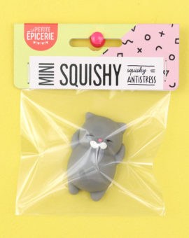 mini squishy chat gris - petite épicerie - l'atelier des belettes